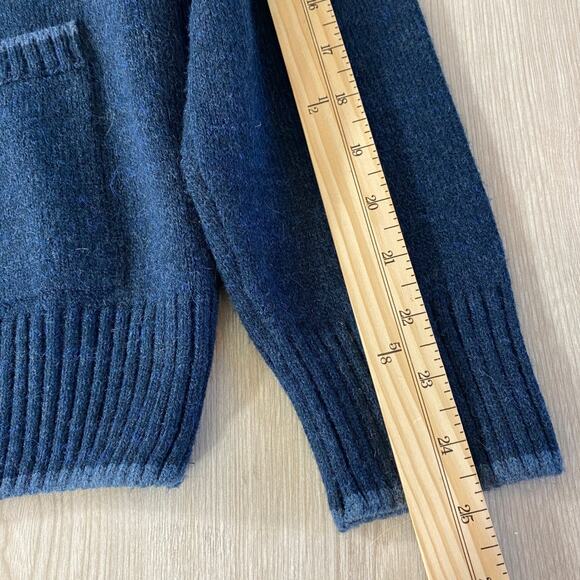 Reymo Wool Blend Cardigan Sweater Men M Blue Grandpacore Academia Preppy Pockets - Picture 7 of 7